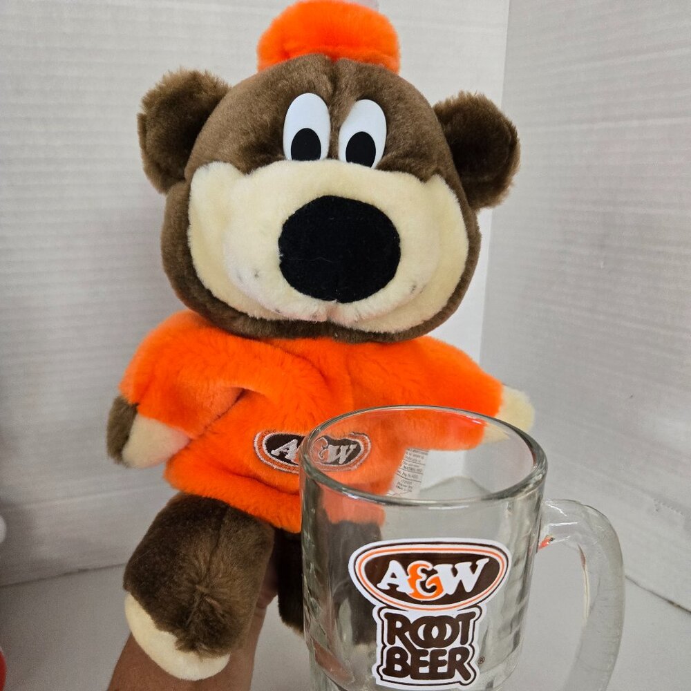 A & W Rootbeer Rootbear Plush Puppet Only mug not available